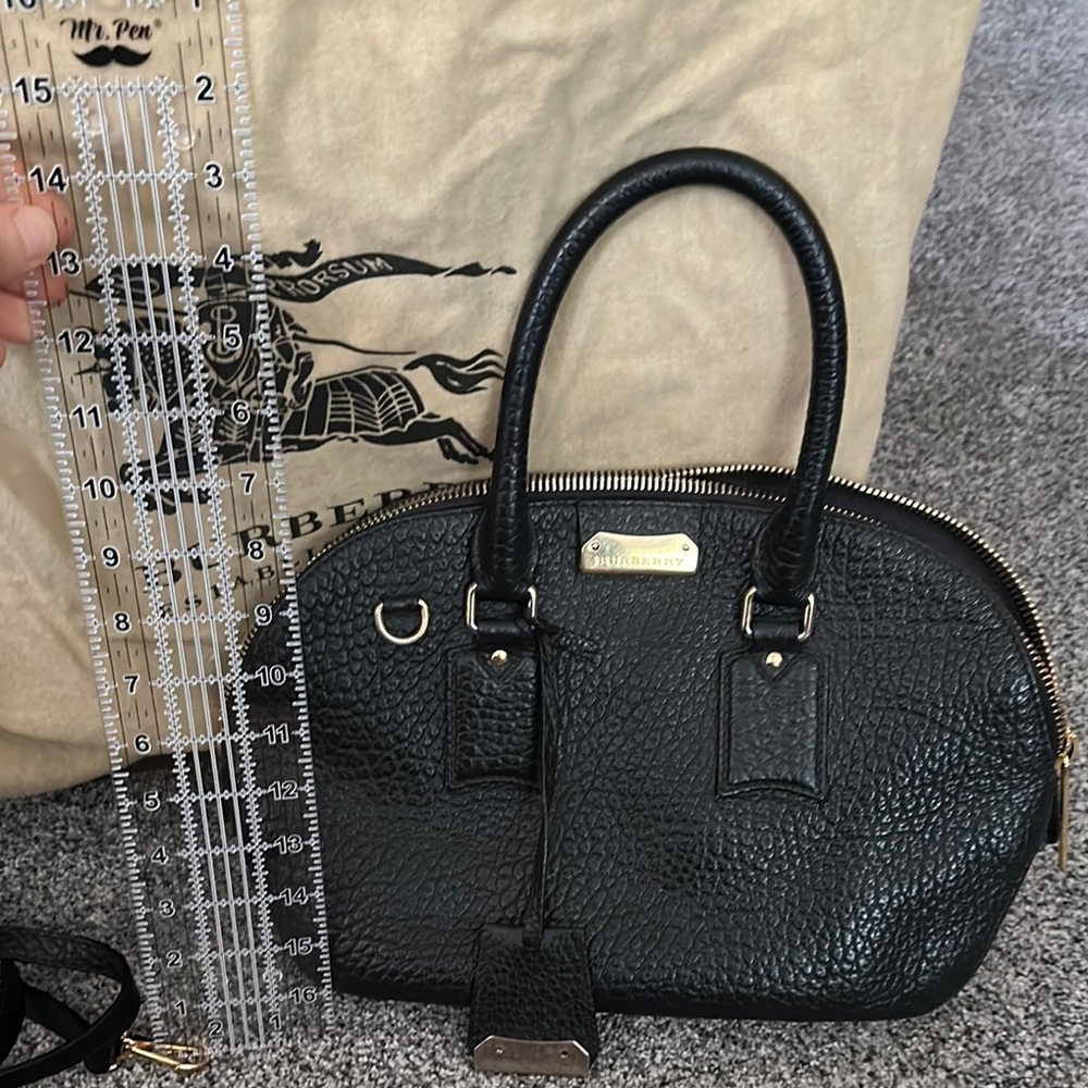 Burberry Black Textured Leather Satchel - Picture 8 of 16